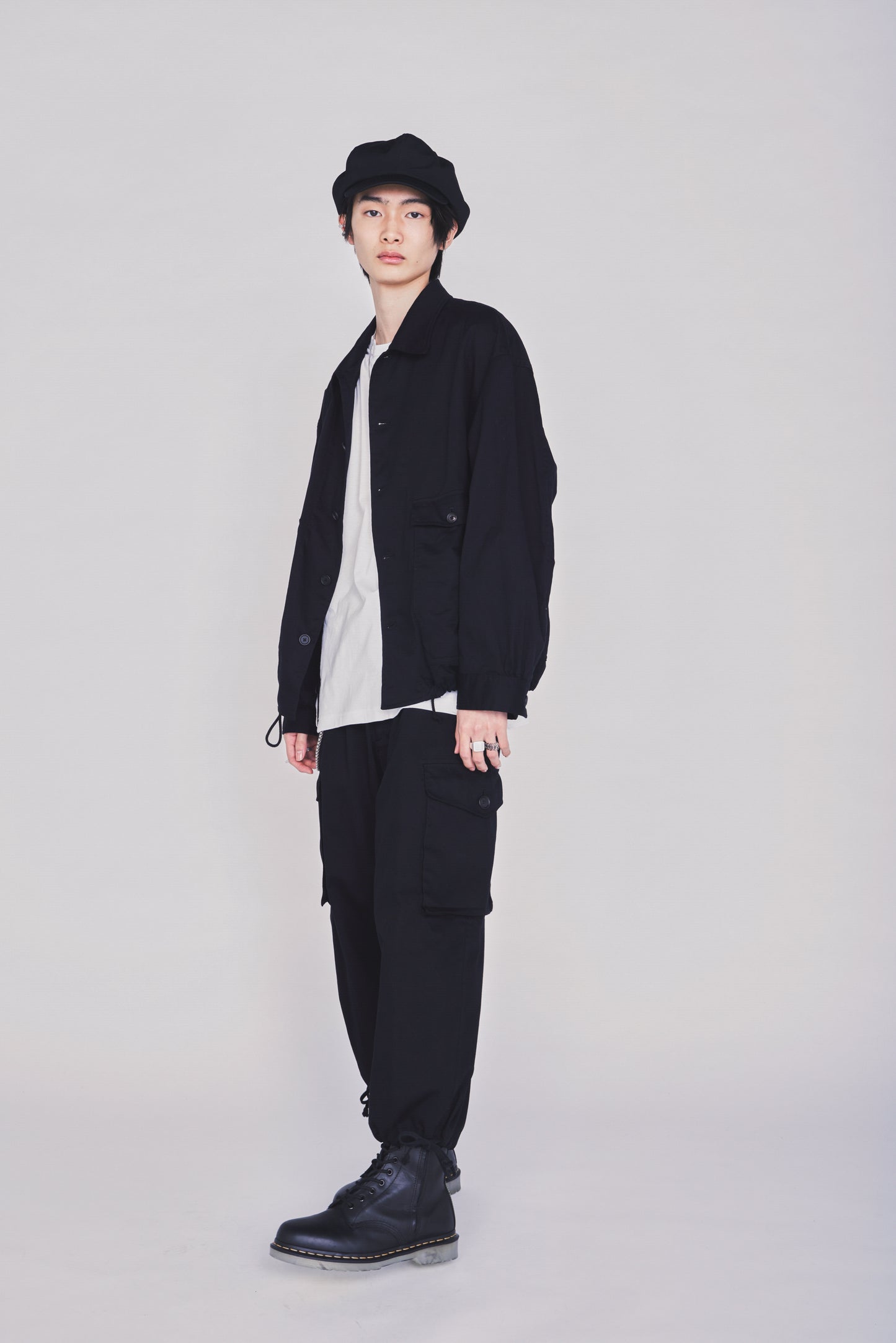 COTTON TWILL GATHERED POCKET BLOUSON