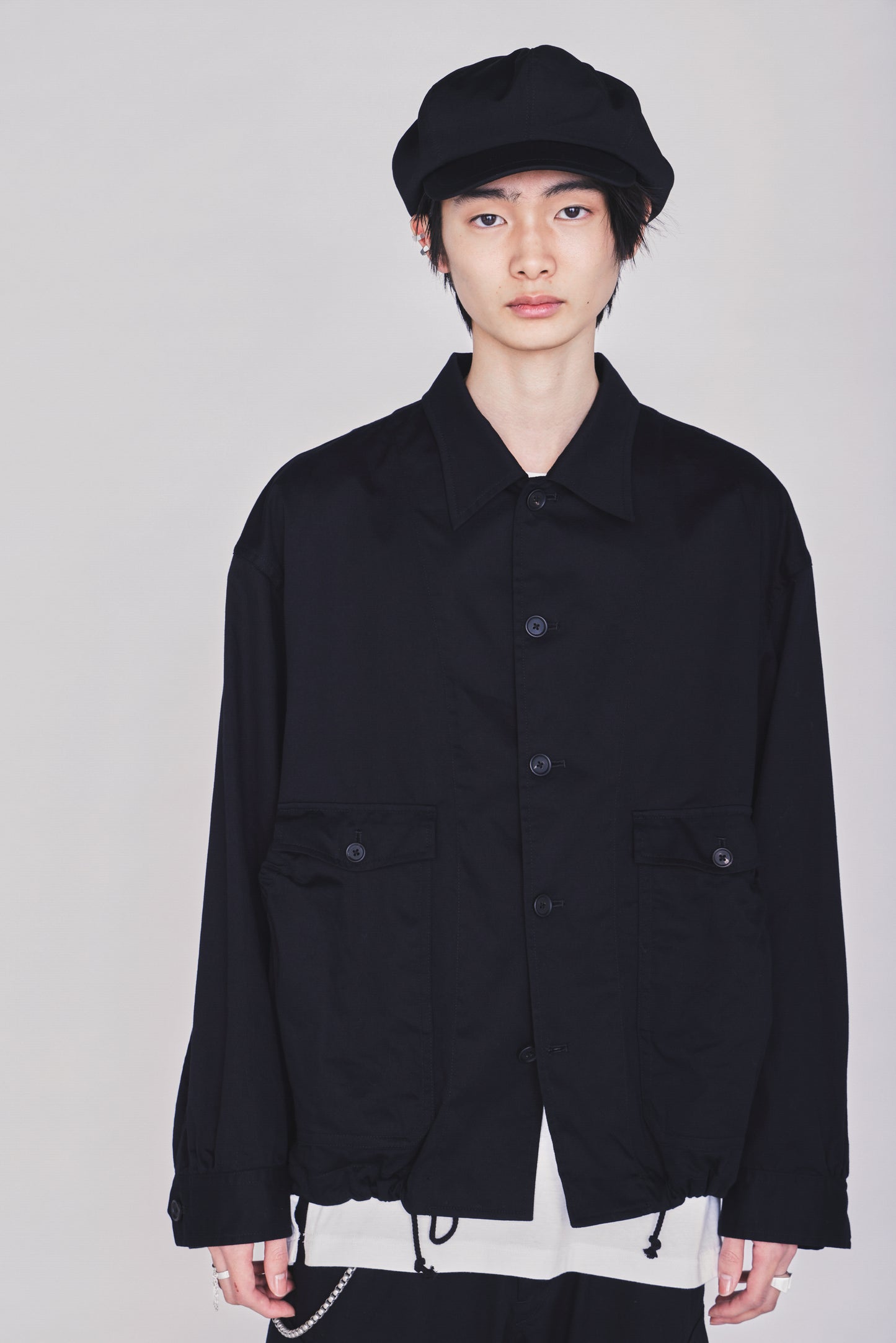 COTTON TWILL GATHERED POCKET BLOUSON