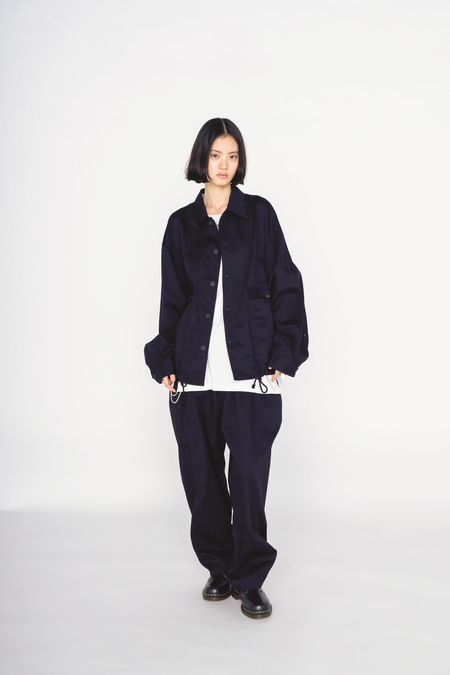 COTTON TWILL GATHERED POCKET BLOUSON