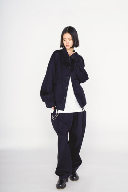 COTTON TWILL GATHERED POCKET BLOUSON