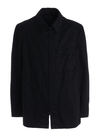 COTTON TWILL ASYMMETRIC POCKET JACKET