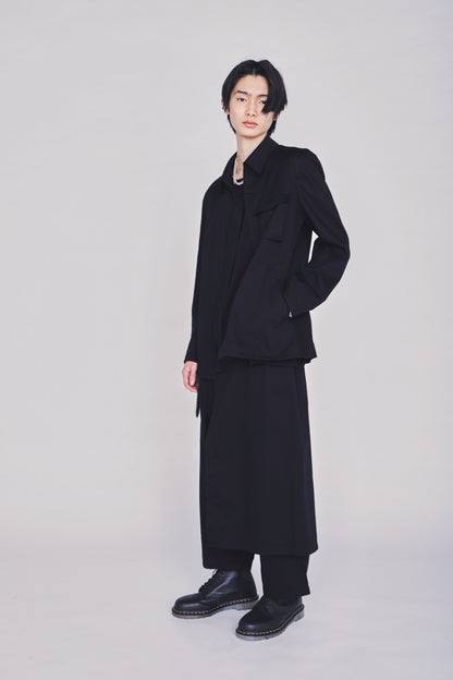 COTTON TWILL ASYMMETRIC POCKET JACKET