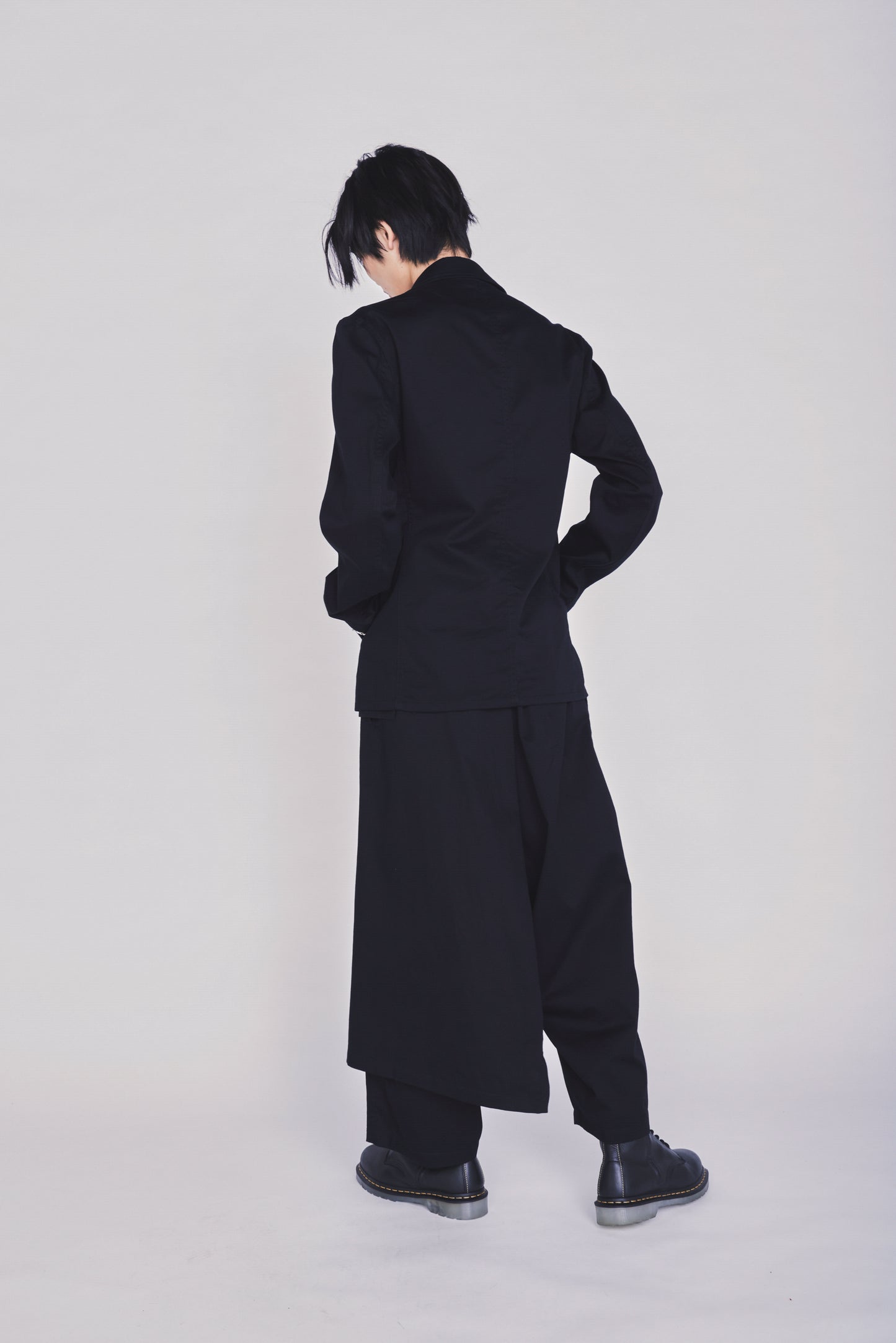 COTTON TWILL ASYMMETRIC POCKET JACKET