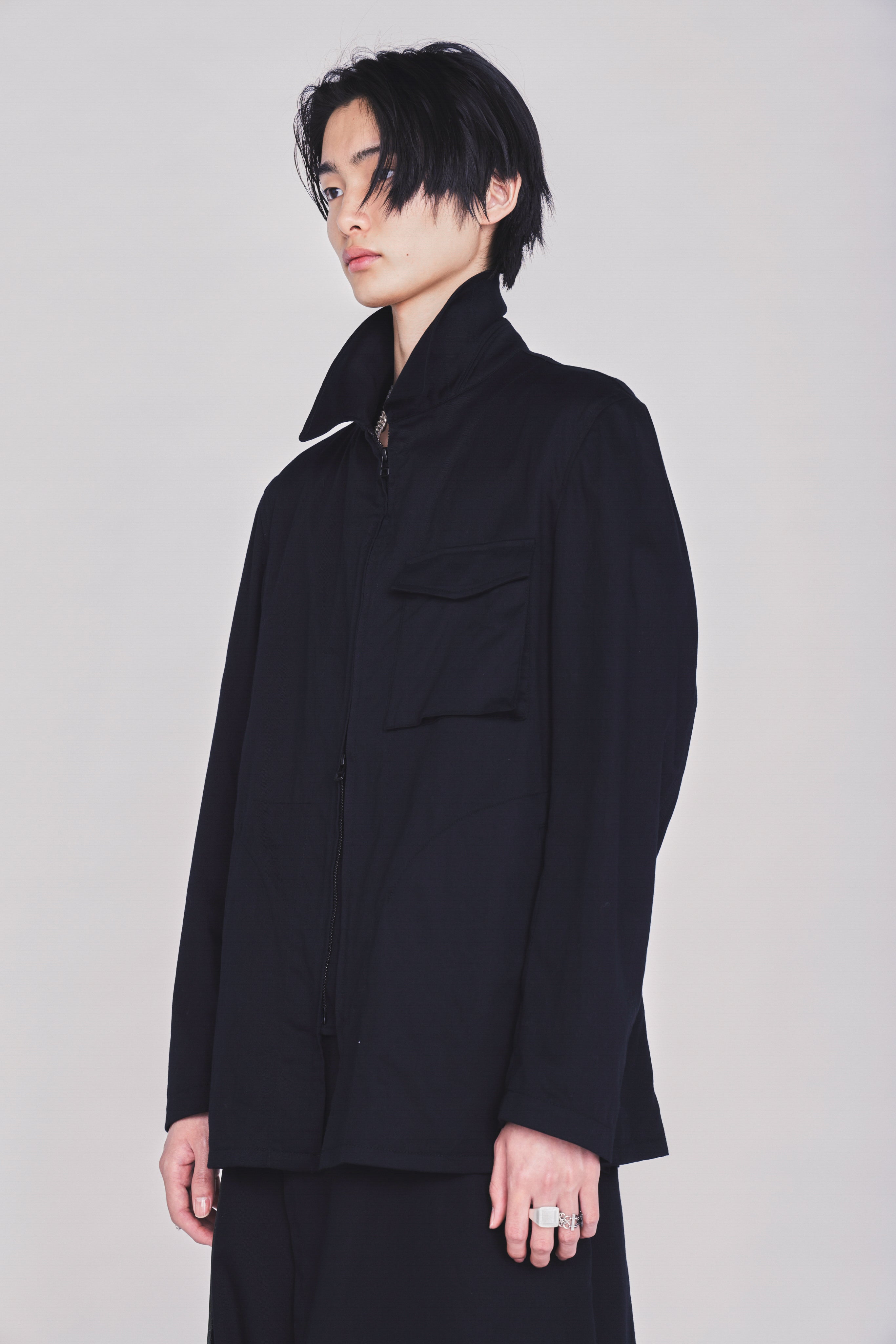 COTTON TWILL ASYMMETRIC POCKET JACKET – THE SHOP YOHJI YAMAMOTO