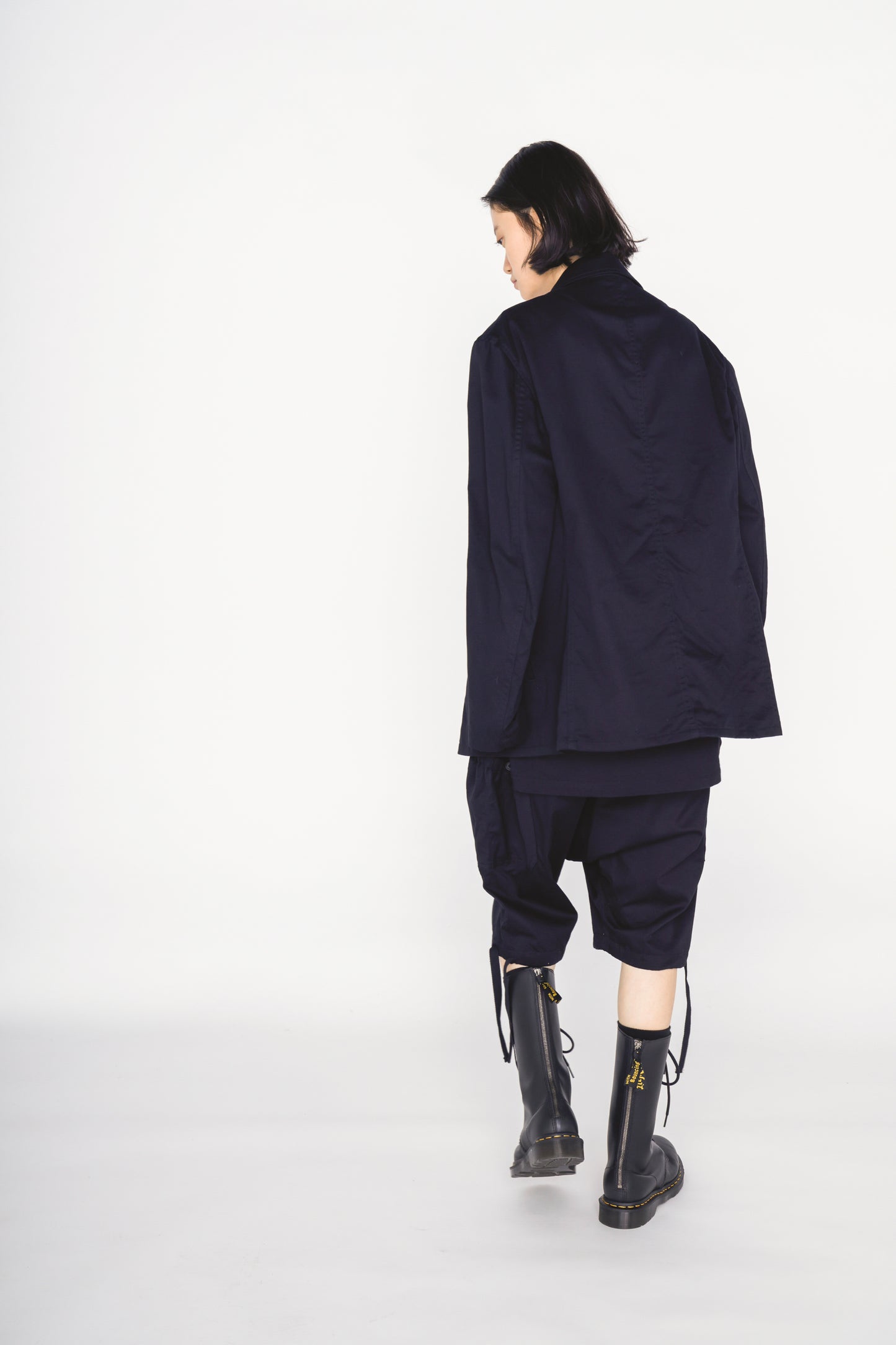 COTTON TWILL ASYMMETRIC POCKET JACKET