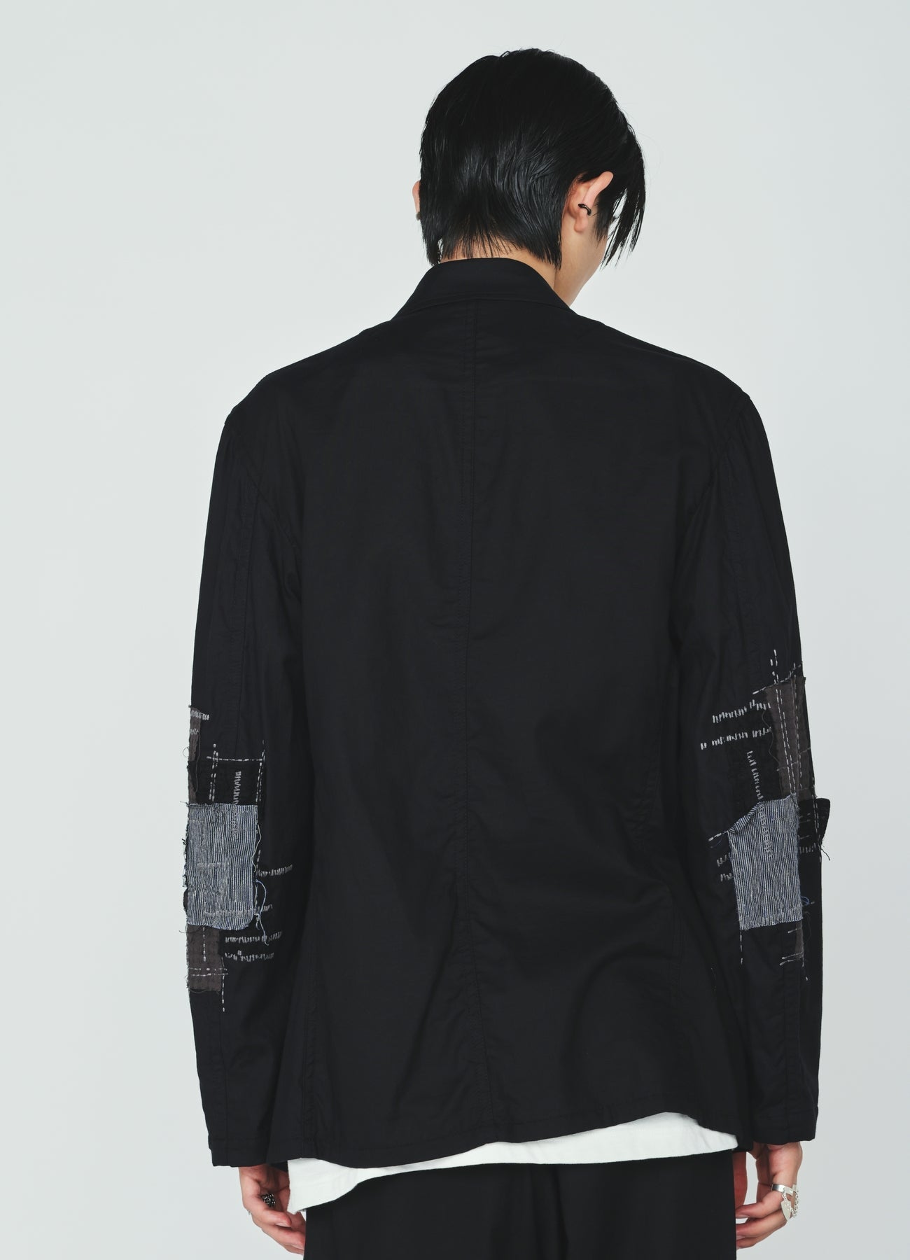 ORGANIC COTTON WASHER ZIP-UP BLOUSON WITH  SASHIKO EMBROIDERY