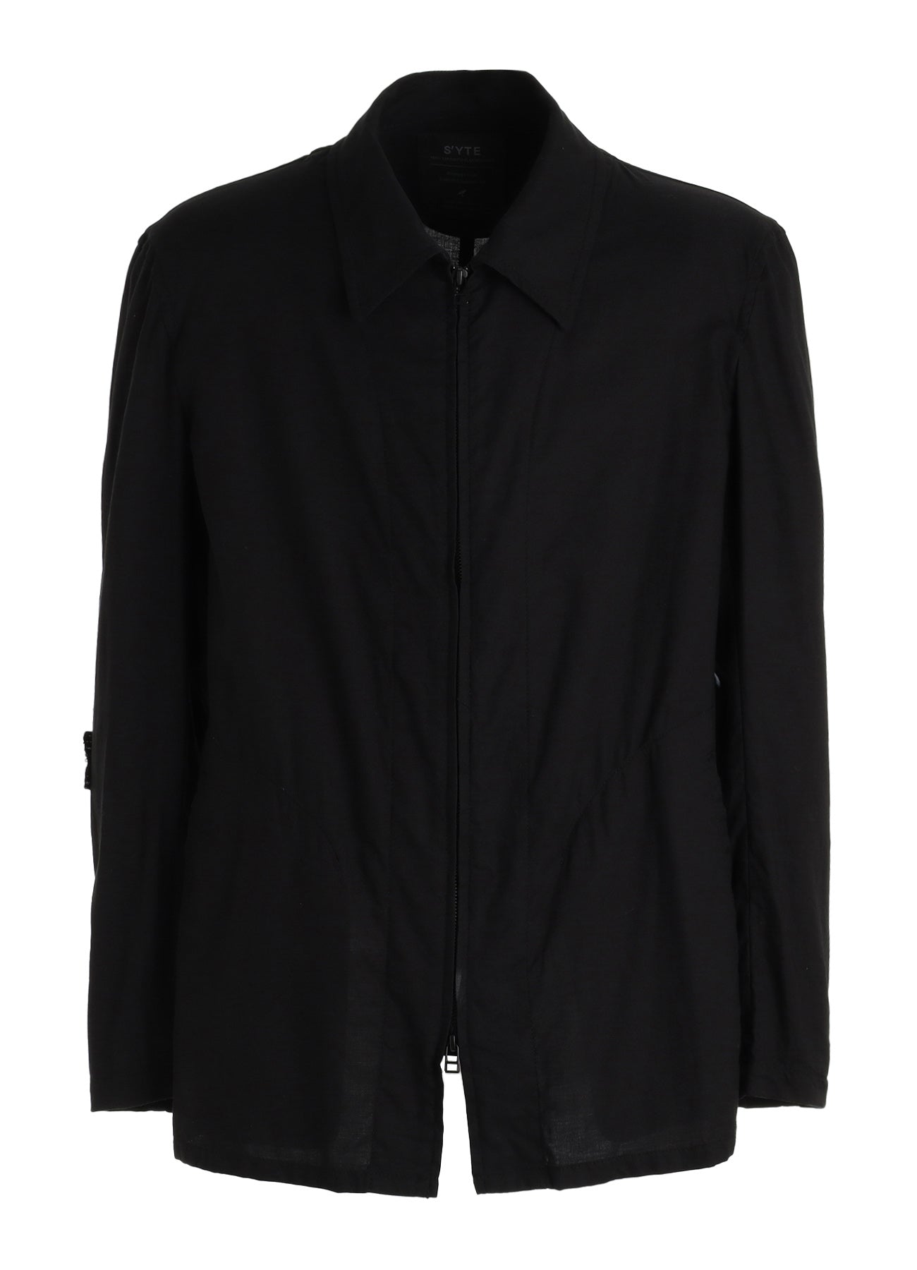 ORGANIC COTTON WASHER ZIP-UP BLOUSON WITH  SASHIKO EMBROIDERY