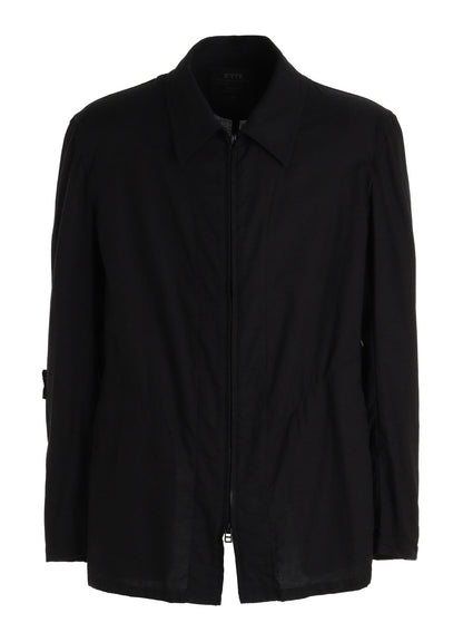 ORGANIC COTTON WASHER ZIP-UP BLOUSON WITH  SASHIKO EMBROIDERY