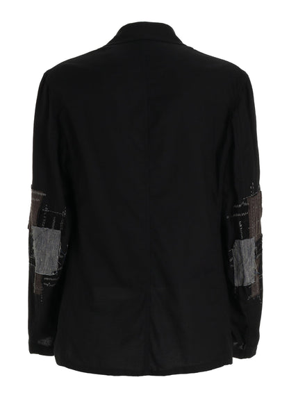 ORGANIC COTTON WASHER ZIP-UP BLOUSON WITH  SASHIKO EMBROIDERY