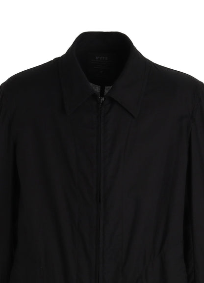 ORGANIC COTTON WASHER ZIP-UP BLOUSON WITH  SASHIKO EMBROIDERY