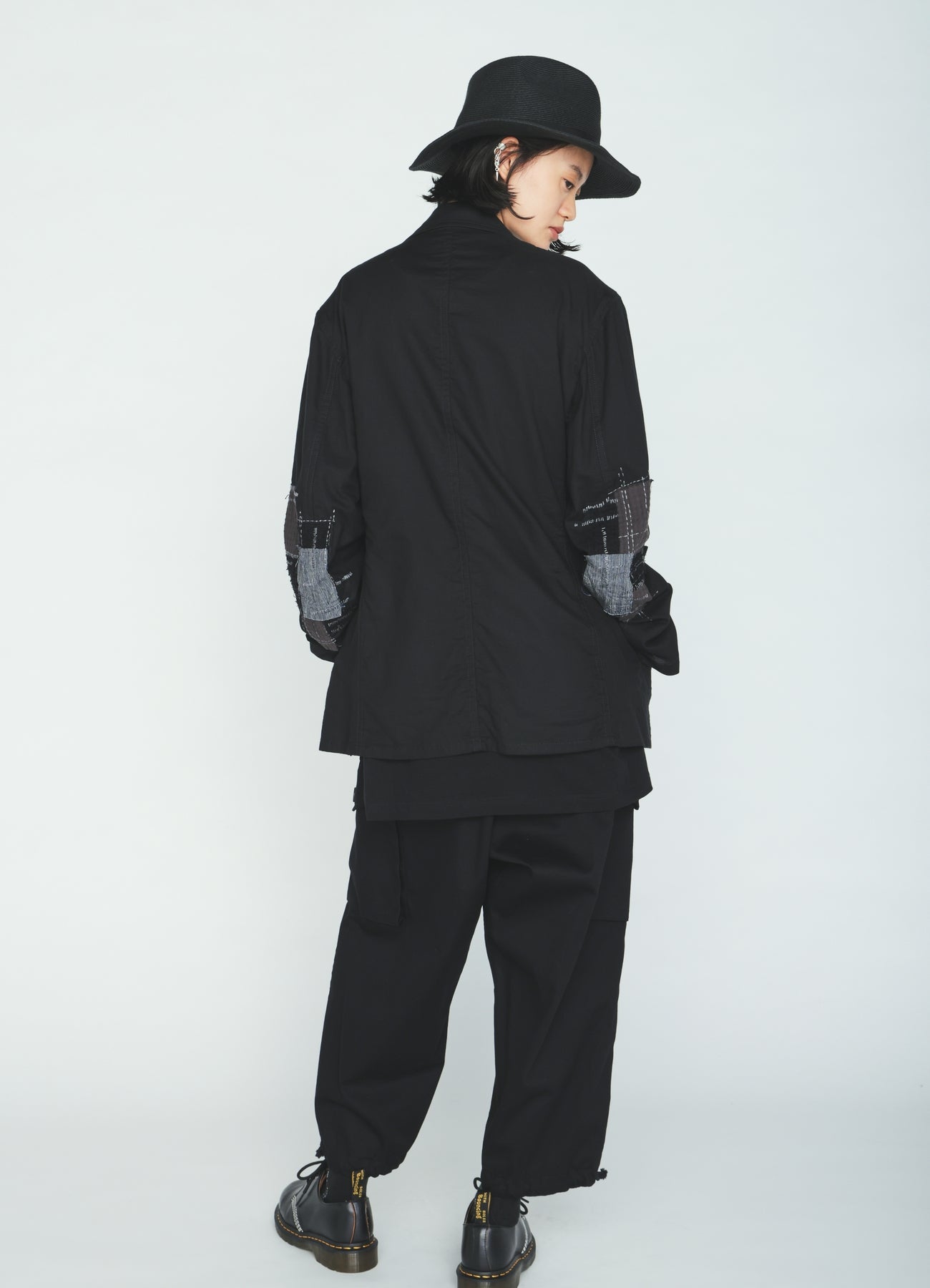 ORGANIC COTTON WASHER ZIP-UP BLOUSON WITH  SASHIKO EMBROIDERY