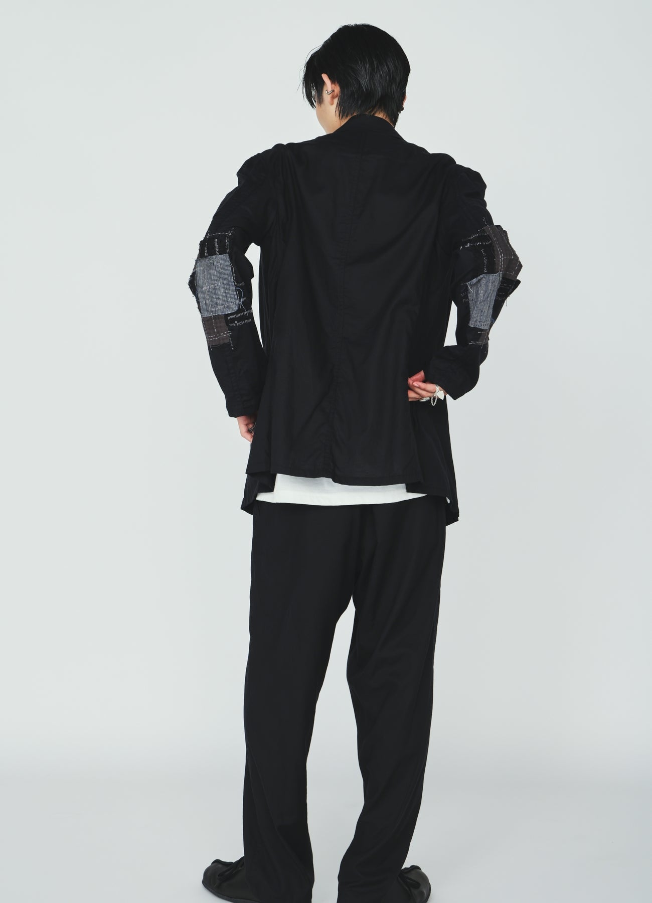 ORGANIC COTTON WASHER ZIP-UP BLOUSON WITH  SASHIKO EMBROIDERY