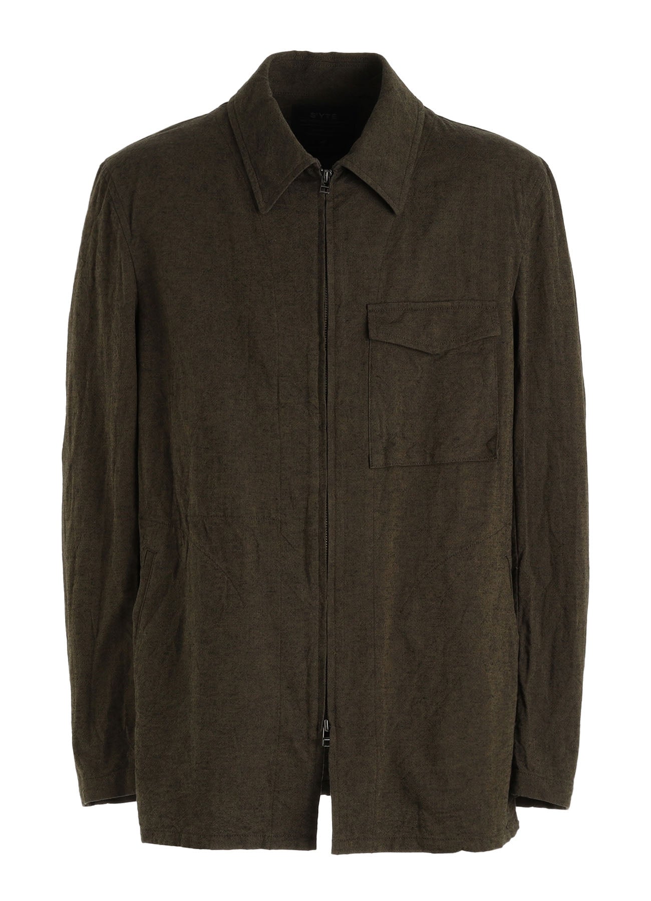 COTTON/LINEN CANVAS SOFRON ASYMMETRIC POCKET BLOUSON