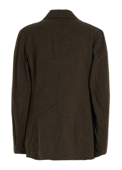 COTTON/LINEN CANVAS SOFRON ASYMMETRIC POCKET BLOUSON