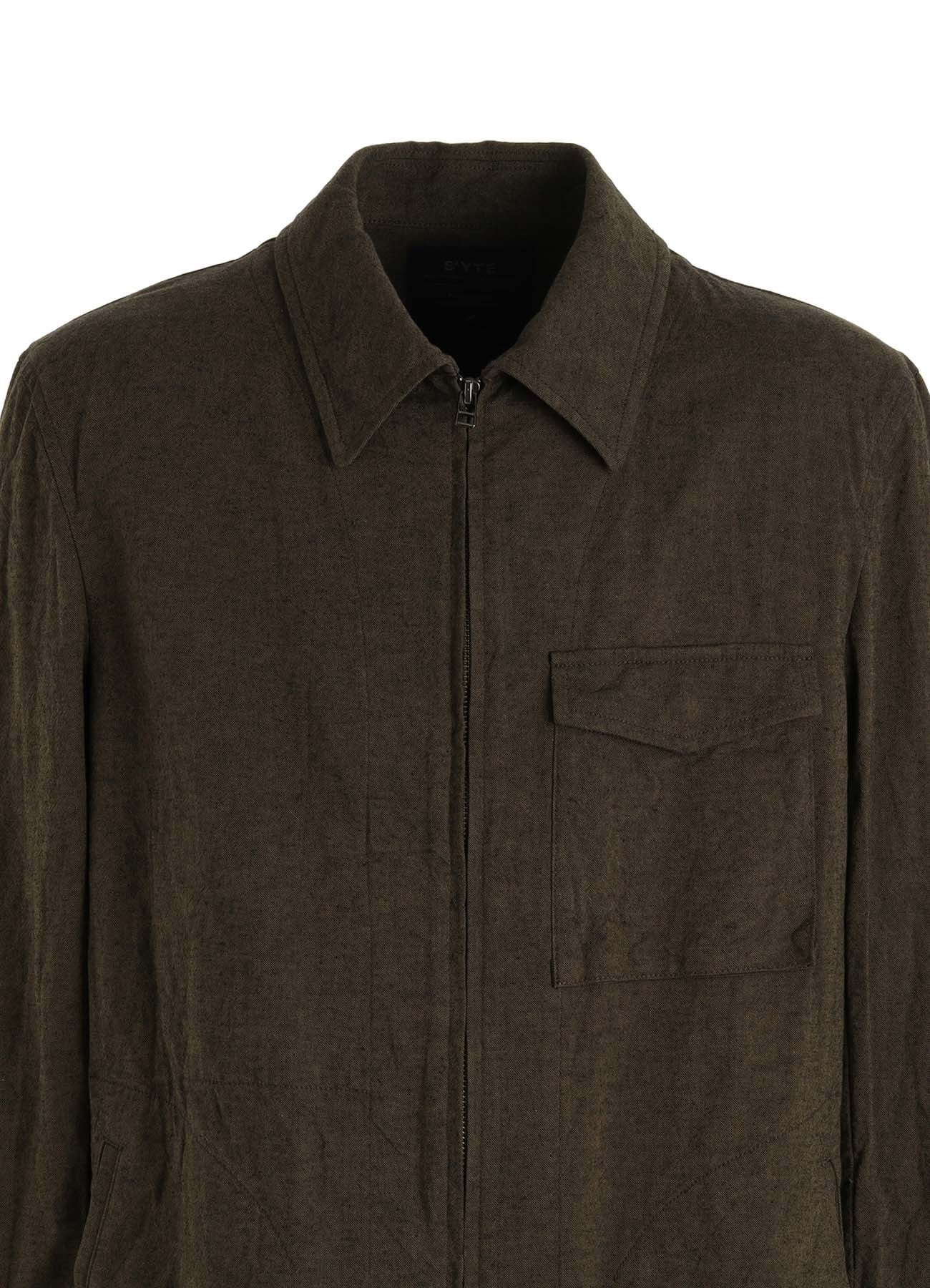 COTTON/LINEN CANVAS SOFRON ASYMMETRIC POCKET BLOUSON