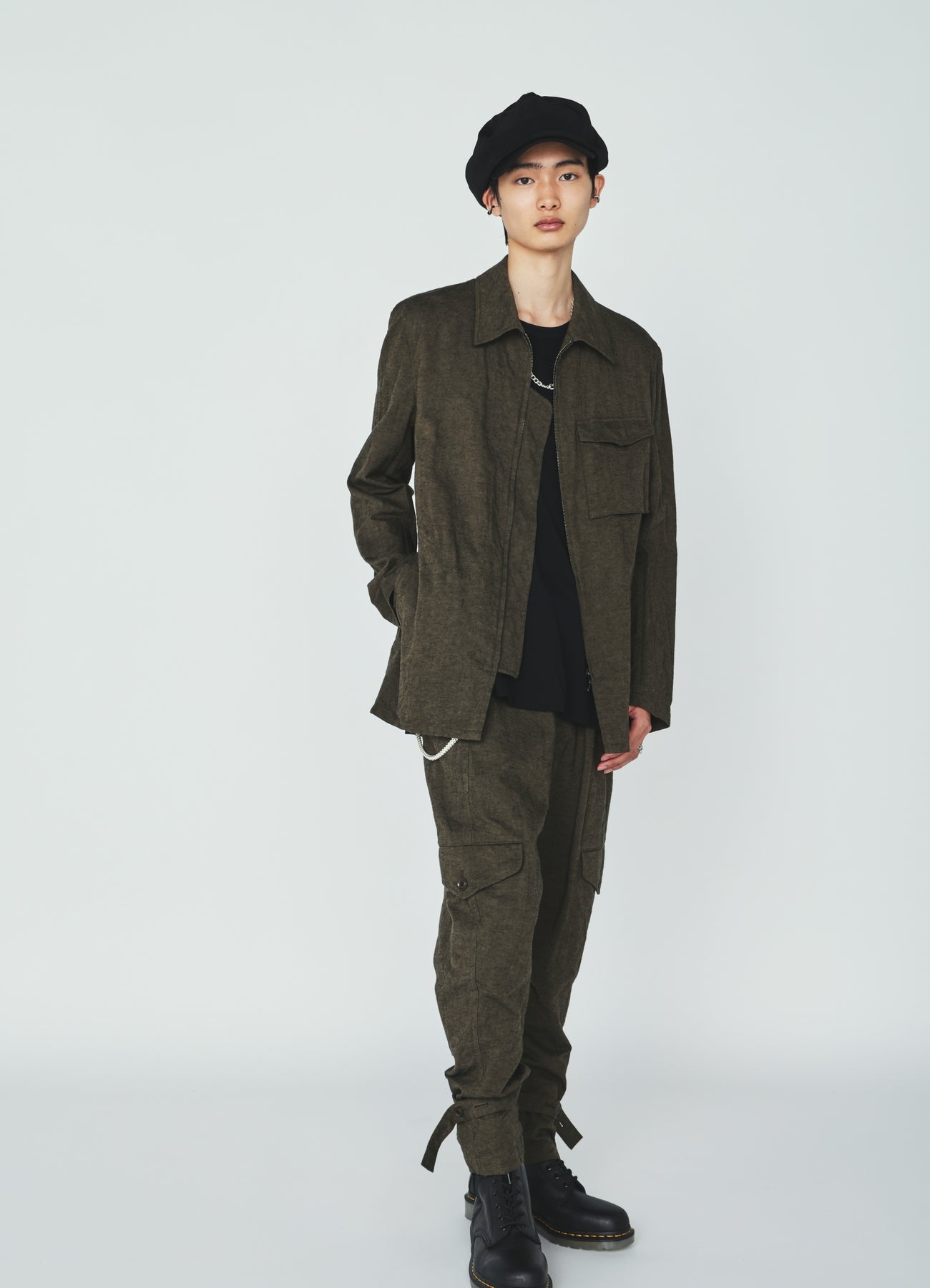 COTTON/LINEN CANVAS SOFRON ASYMMETRIC POCKET BLOUSON – THE SHOP