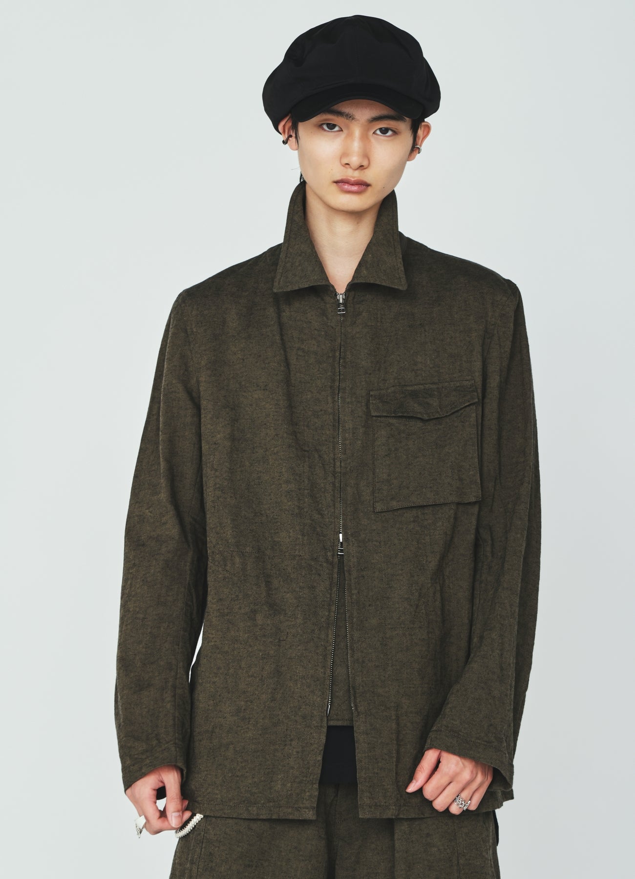 COTTON/LINEN CANVAS SOFRON ASYMMETRIC POCKET BLOUSON – THE SHOP