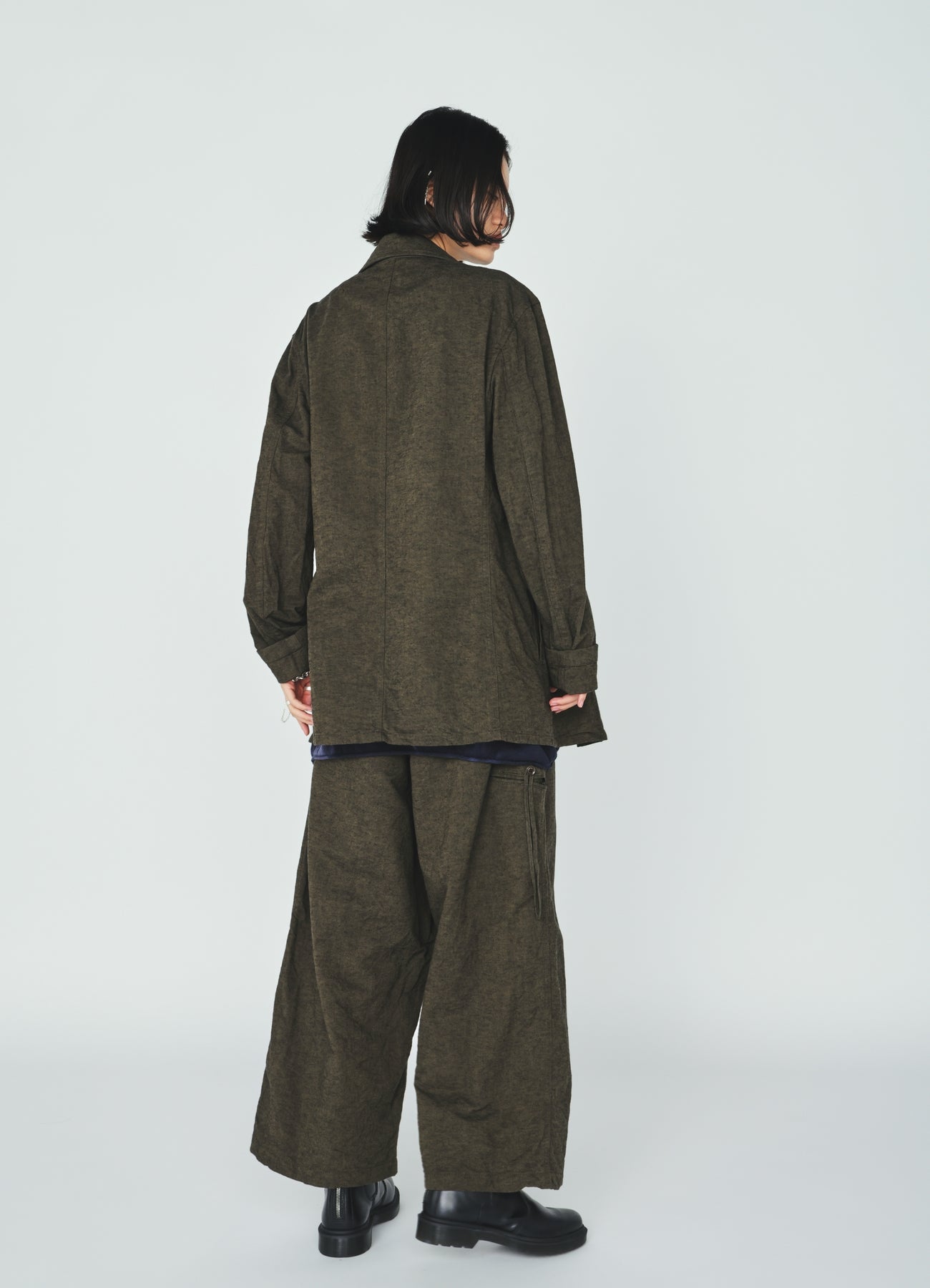 COTTON/LINEN CANVAS SOFRON ASYMMETRIC POCKET BLOUSON