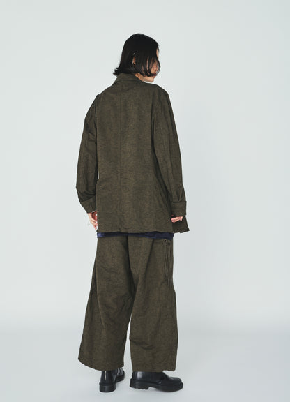 COTTON/LINEN CANVAS SOFRON ASYMMETRIC POCKET BLOUSON