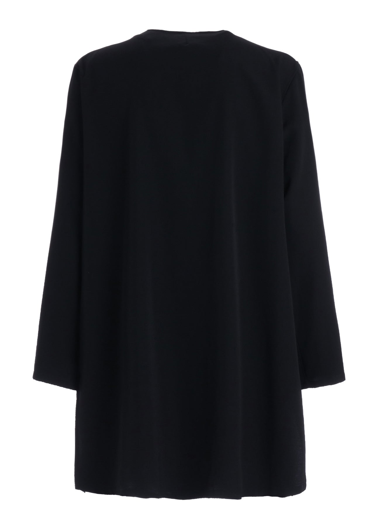 WASHER WOOL GABARDINE COLLARLESS LONG JACKET – THE SHOP YOHJI YAMAMOTO