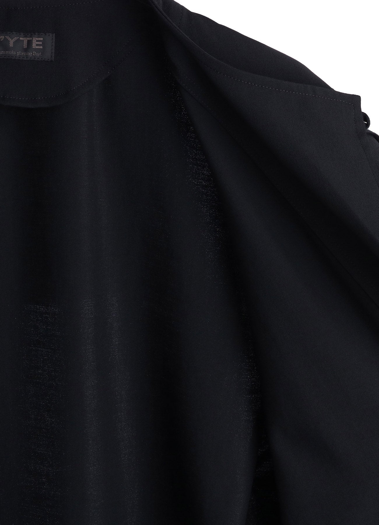 WASHER WOOL GABARDINE COLLARLESS LONG JACKET