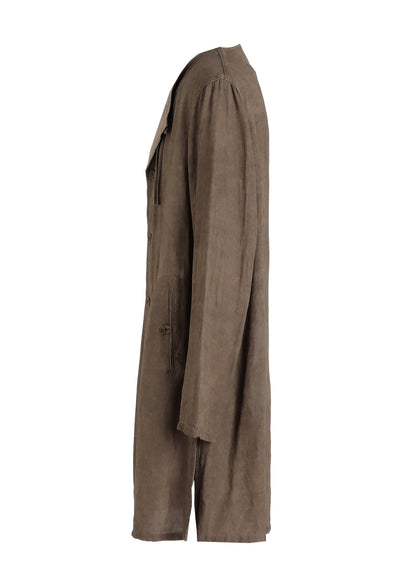 VIS/LI TWILL PIGMENT PRINT COLLARLESS LONG JACKET