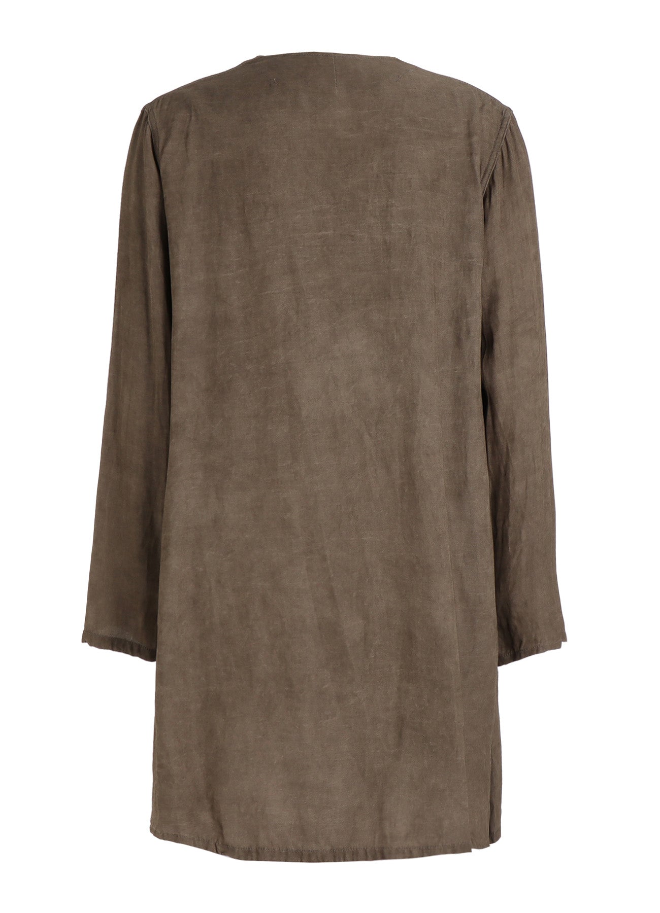VIS/LI TWILL PIGMENT PRINT COLLARLESS LONG JACKET – THE SHOP YOHJI