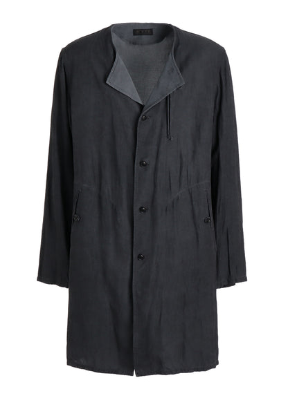 VIS/LI TWILL PIGMENT PRINT COLLARLESS LONG JACKET