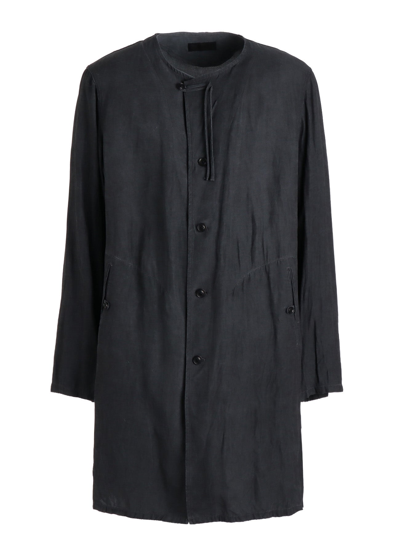 VIS/LI TWILL PIGMENT PRINT COLLARLESS LONG JACKET