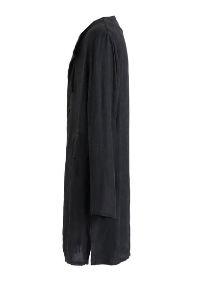VIS/LI TWILL PIGMENT PRINT COLLARLESS LONG JACKET
