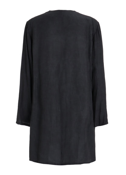 VIS/LI TWILL PIGMENT PRINT COLLARLESS LONG JACKET