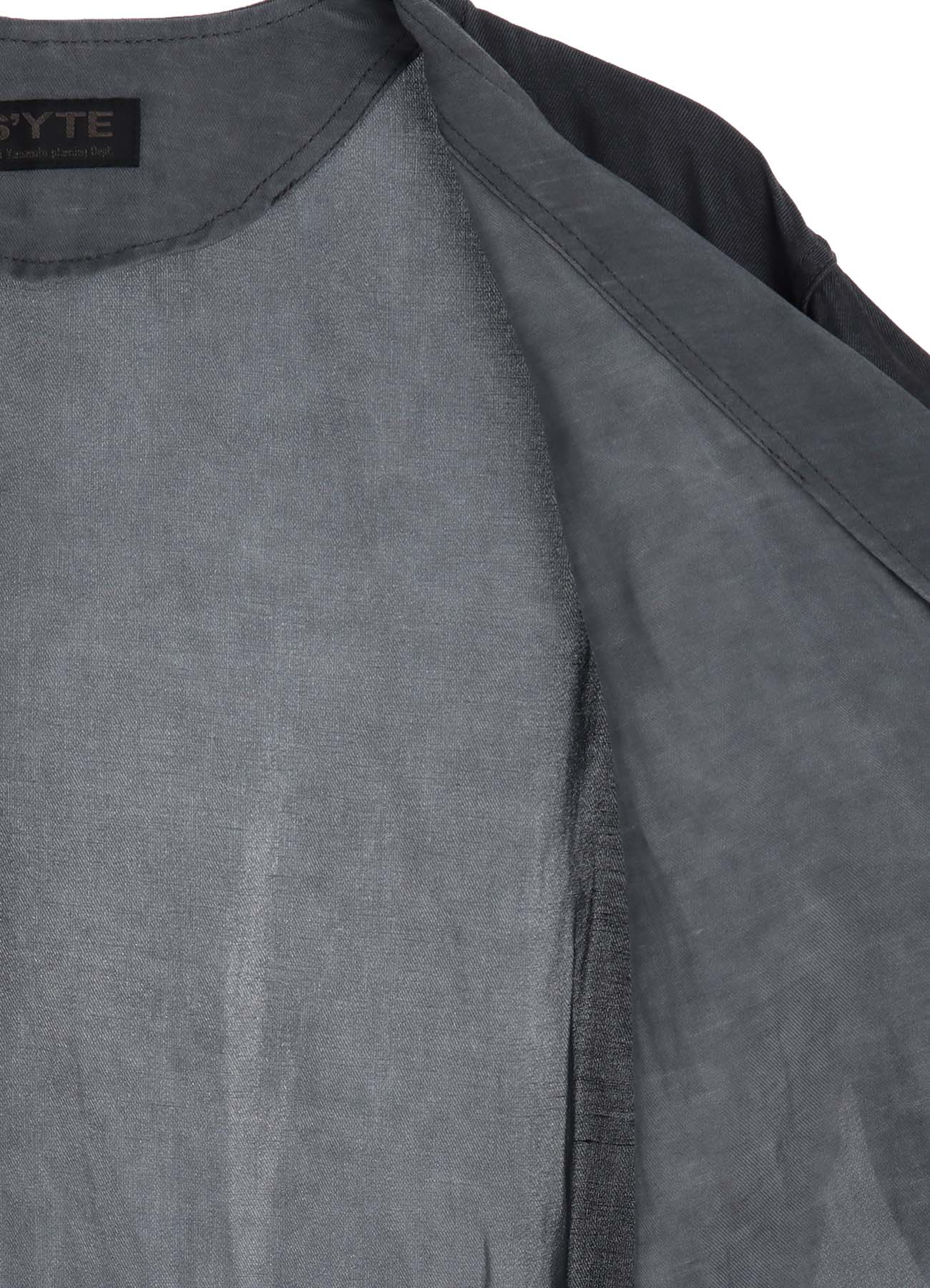 VIS/LI TWILL PIGMENT PRINT COLLARLESS LONG JACKET