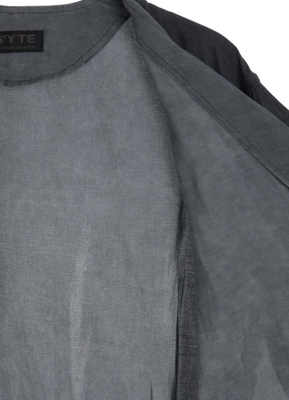 VIS/LI TWILL PIGMENT PRINT COLLARLESS LONG JACKET
