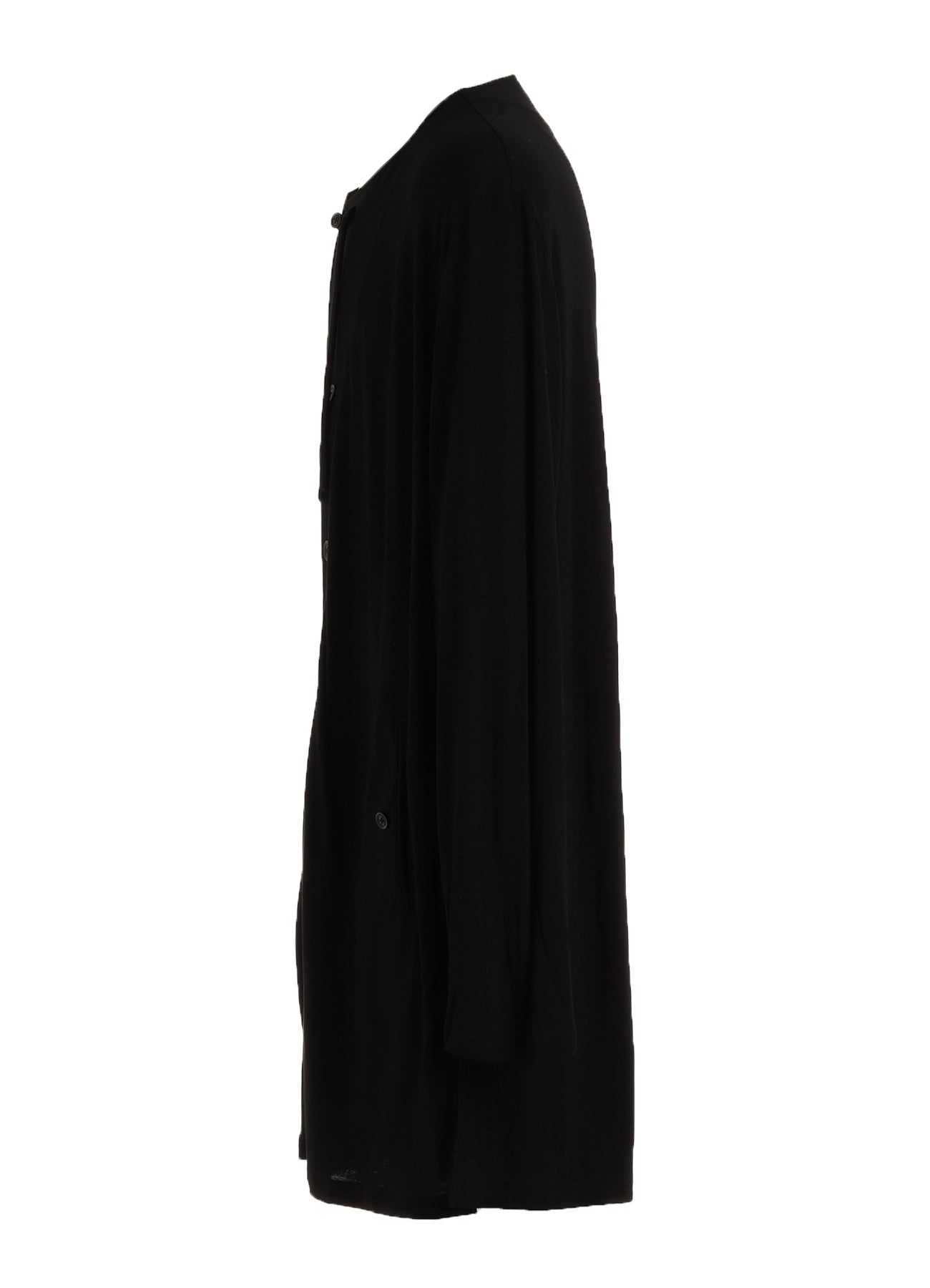 RAYON JERSEY COLLARLESS LONG JACKET