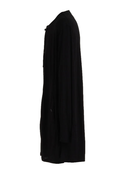 RAYON JERSEY COLLARLESS LONG JACKET