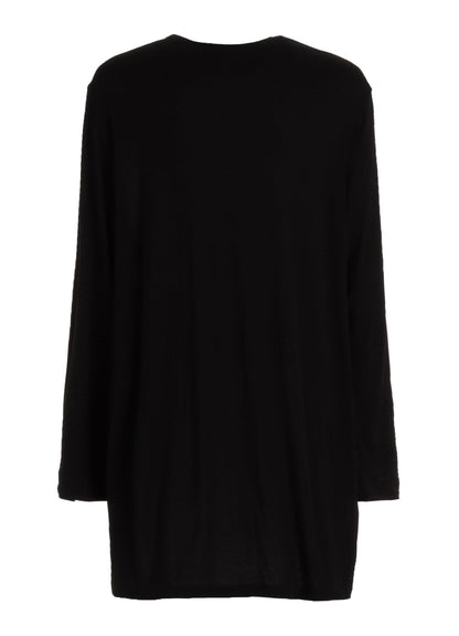 RAYON JERSEY COLLARLESS LONG JACKET