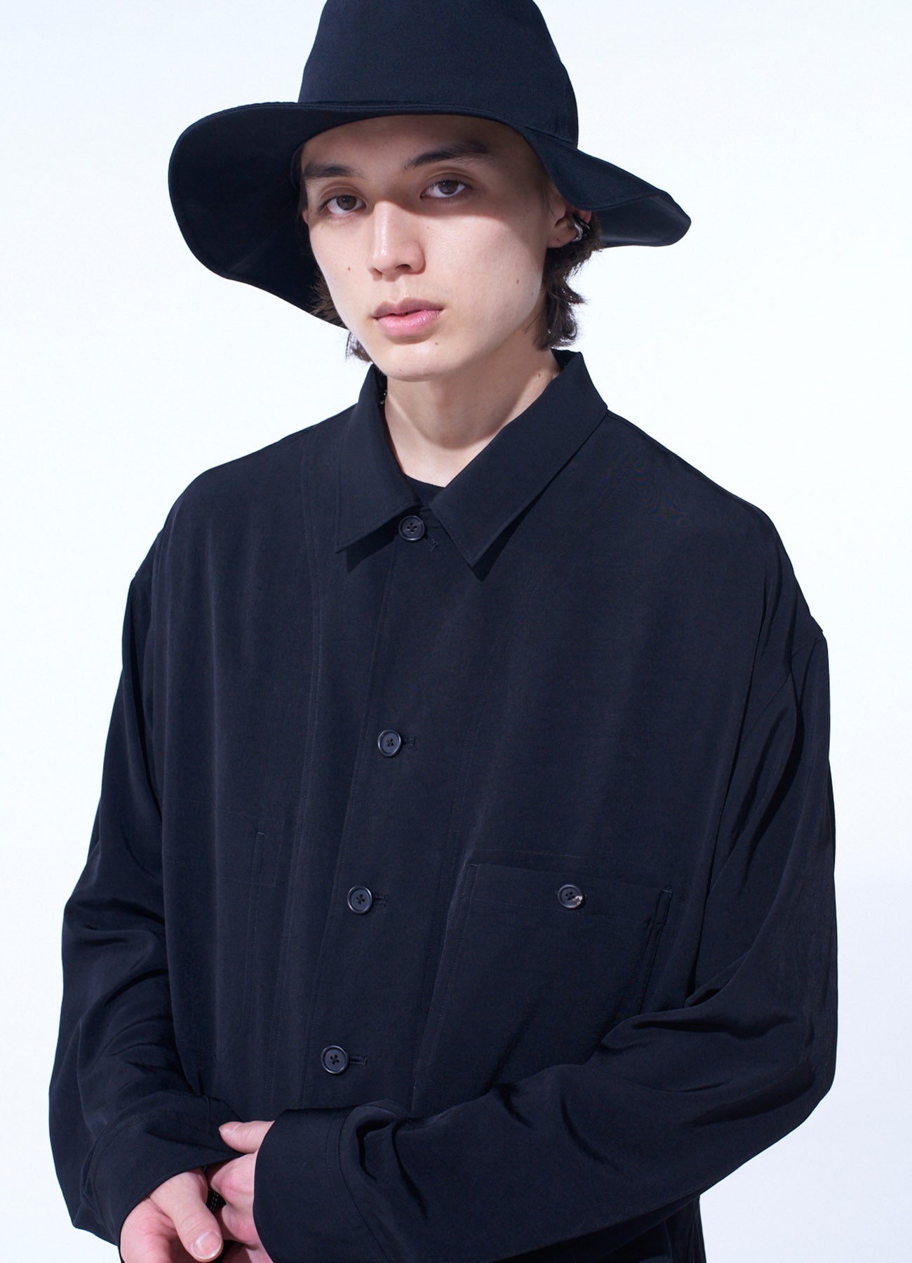 トップス YK CREPE de CHINE LONG SHIRT BLOUSON – THE SHOP YOHJI YAMAMOTO