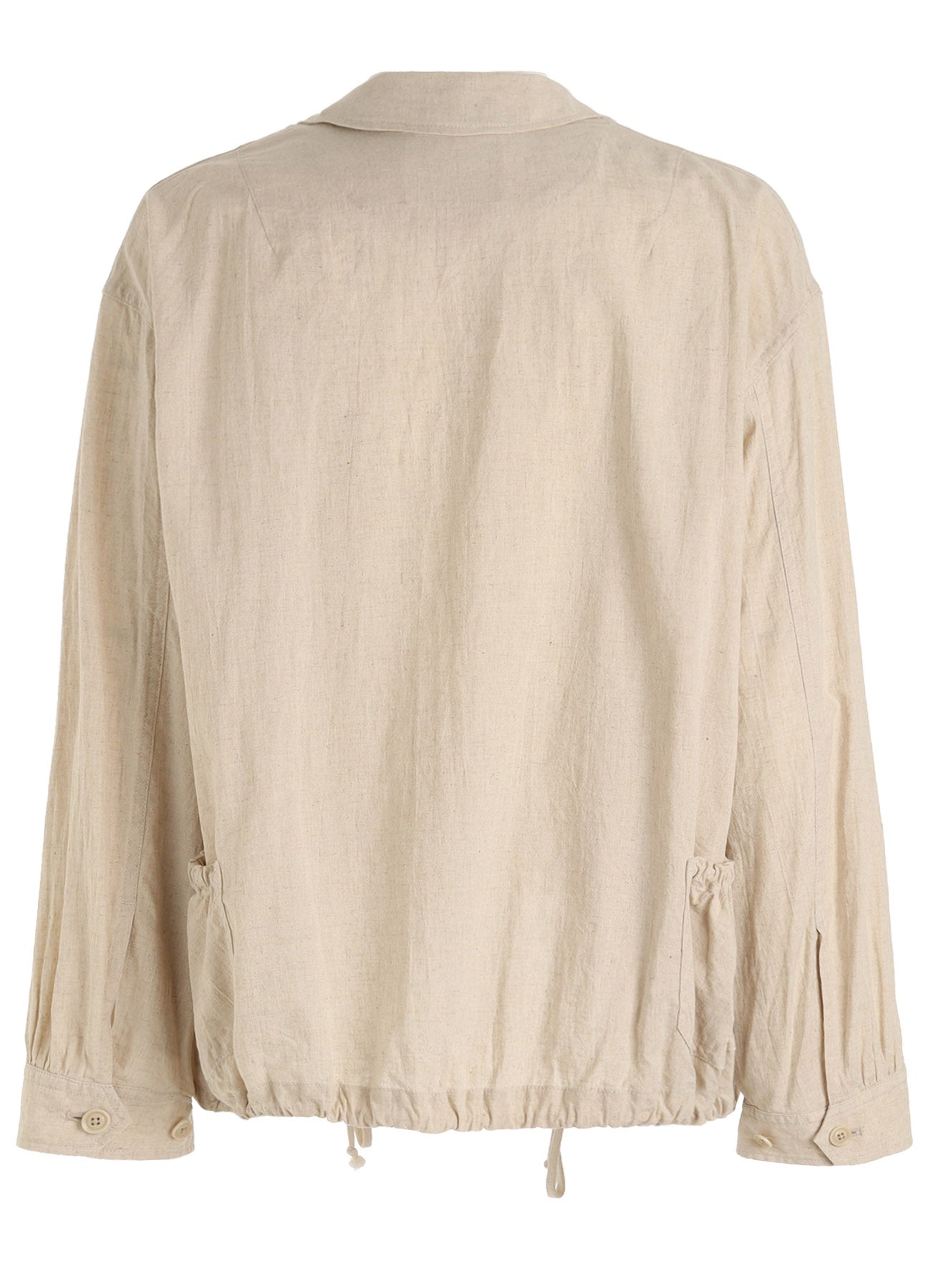 Cotton-Linen Poplin GATHERED POCKET BLOUSON