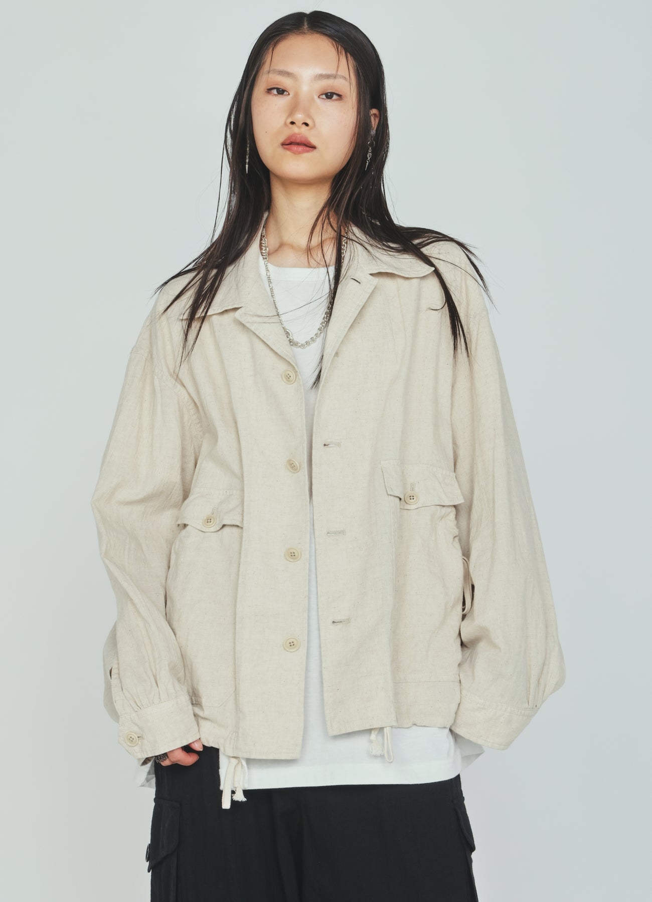 Cotton-Linen Poplin GATHERED POCKET BLOUSON – THE SHOP YOHJI YAMAMOTO