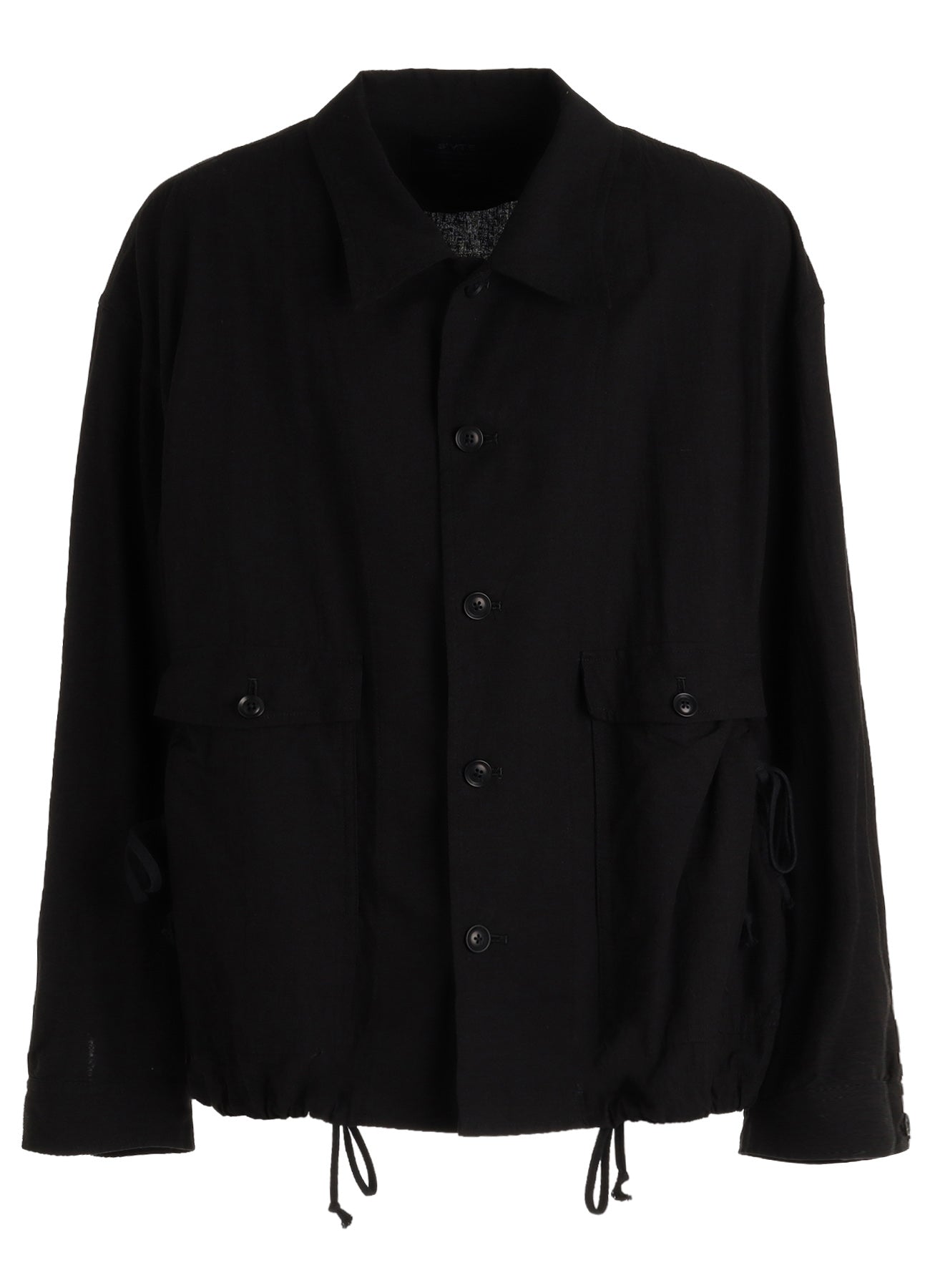 Cotton-Linen Poplin GATHERED POCKET BLOUSON