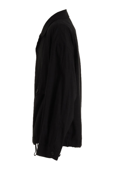 Cotton-Linen Poplin GATHERED POCKET BLOUSON