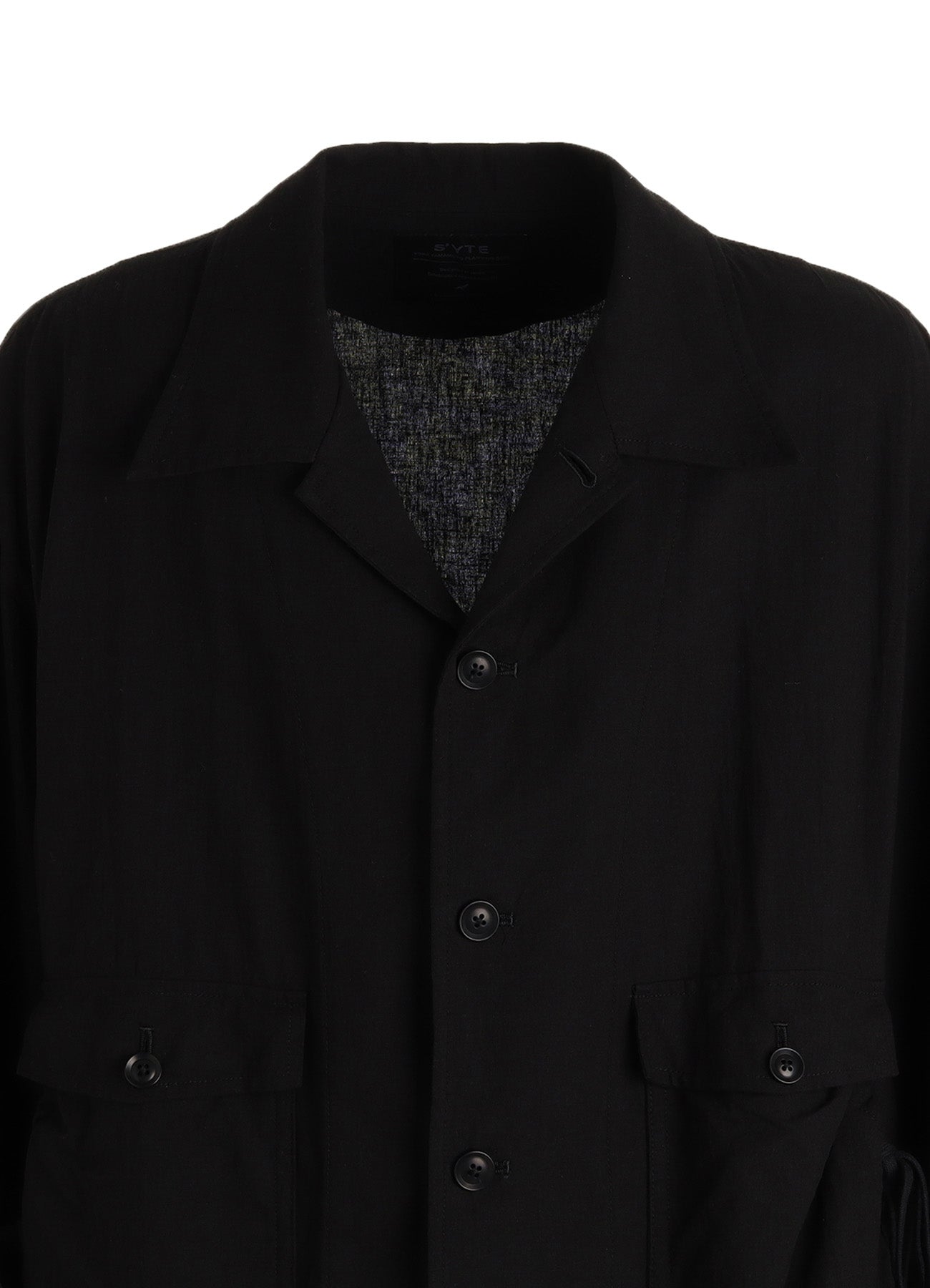 Cotton-Linen Poplin GATHERED POCKET BLOUSON