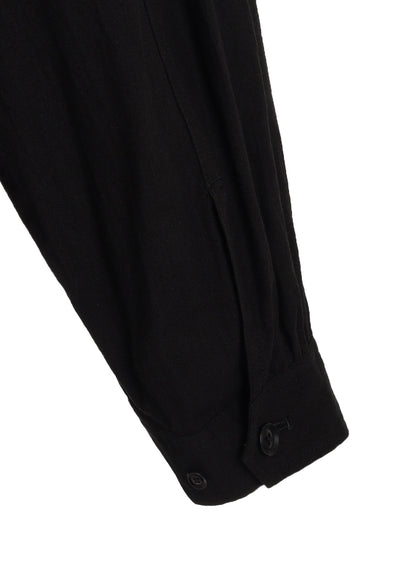 Cotton-Linen Poplin GATHERED POCKET BLOUSON