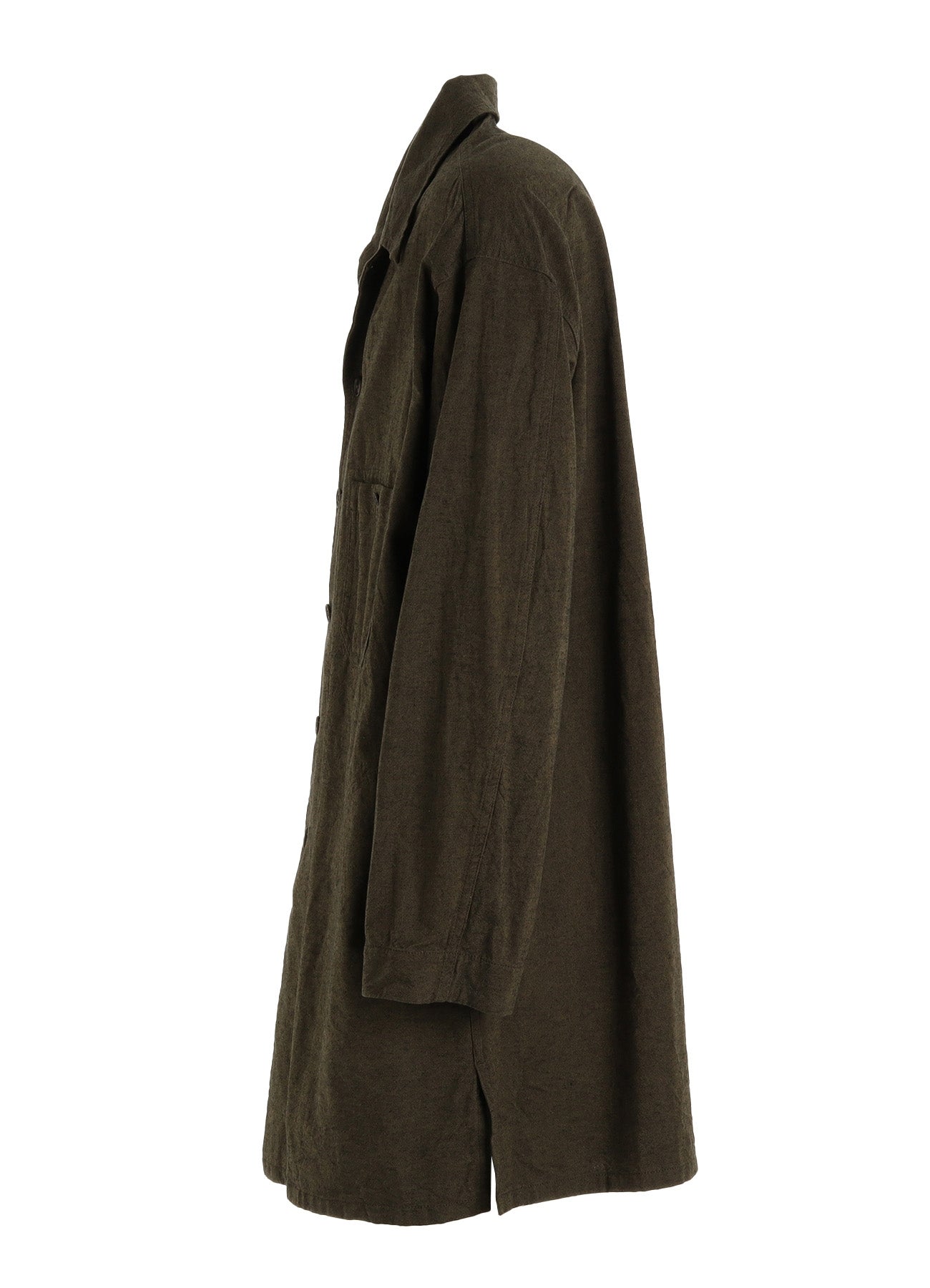 COTTON/LINEN CANVAS SOFRON OVERSIZED LONG SHIRT BLOUSON WITH WORK DETAIL