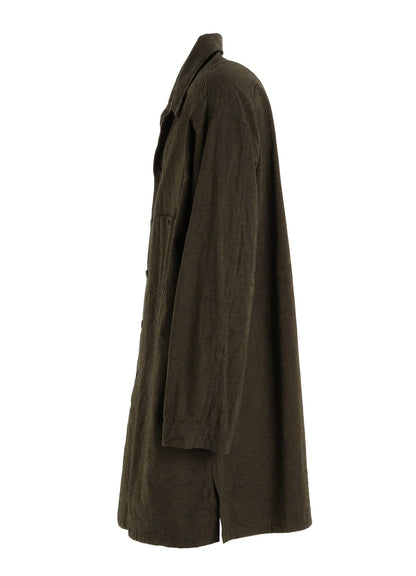 COTTON/LINEN CANVAS SOFRON OVERSIZED LONG SHIRT BLOUSON WITH WORK DETAIL