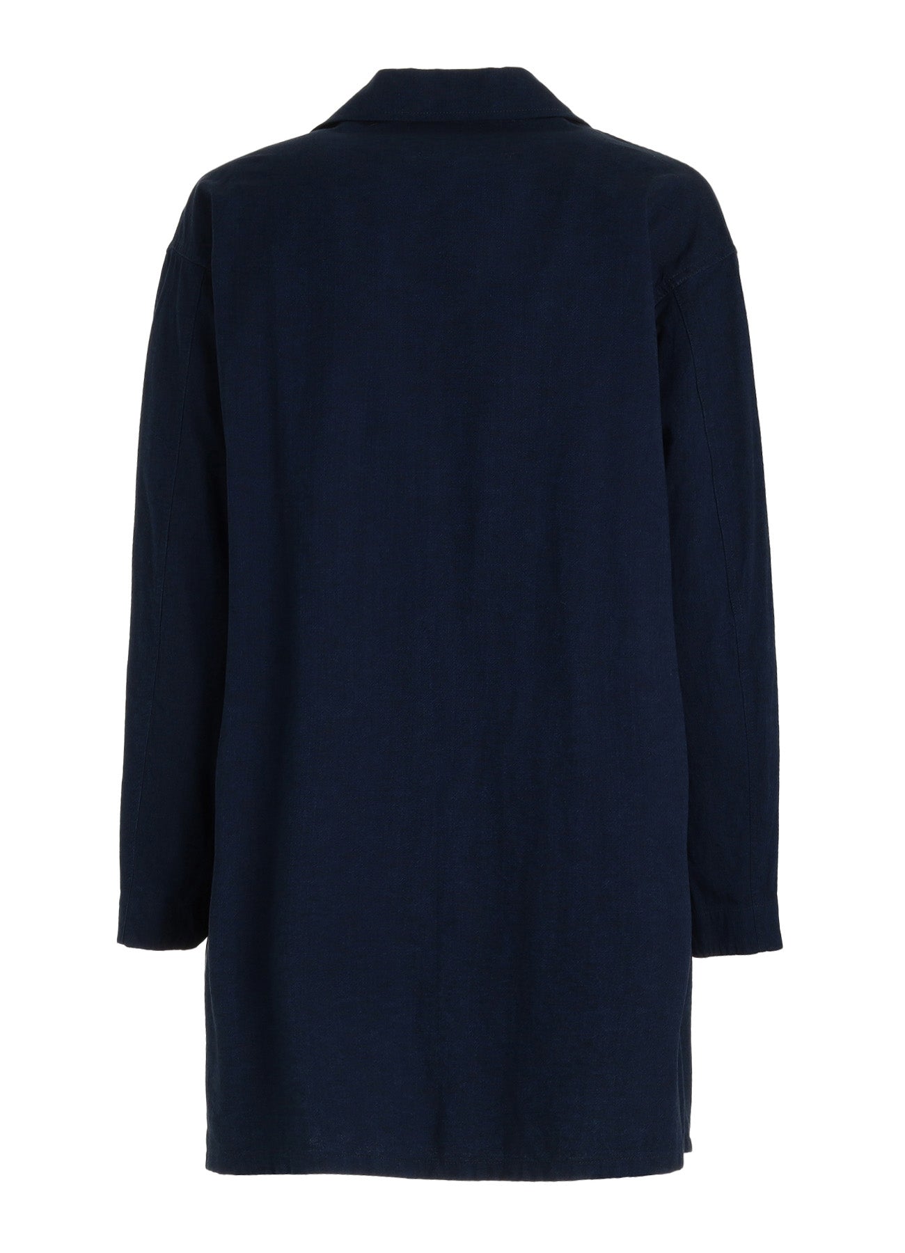 COTTON/LINEN CANVAS SOFRON OVERSIZED LONG SHIRT BLOUSON WITH WORK DETAIL