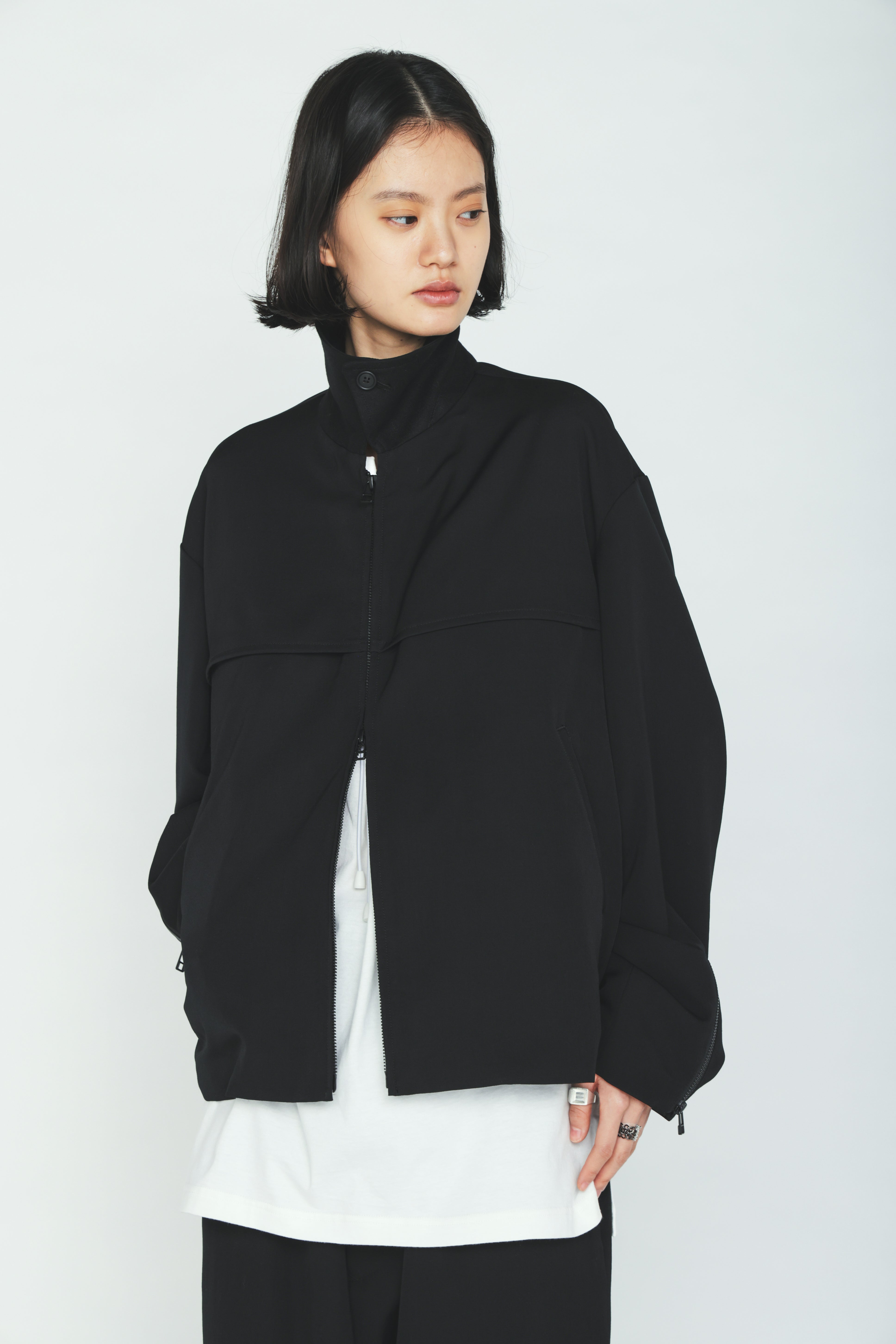 WASHER WOOL GABARDINE ZIP-UP BLOUSON – THE SHOP YOHJI YAMAMOTO