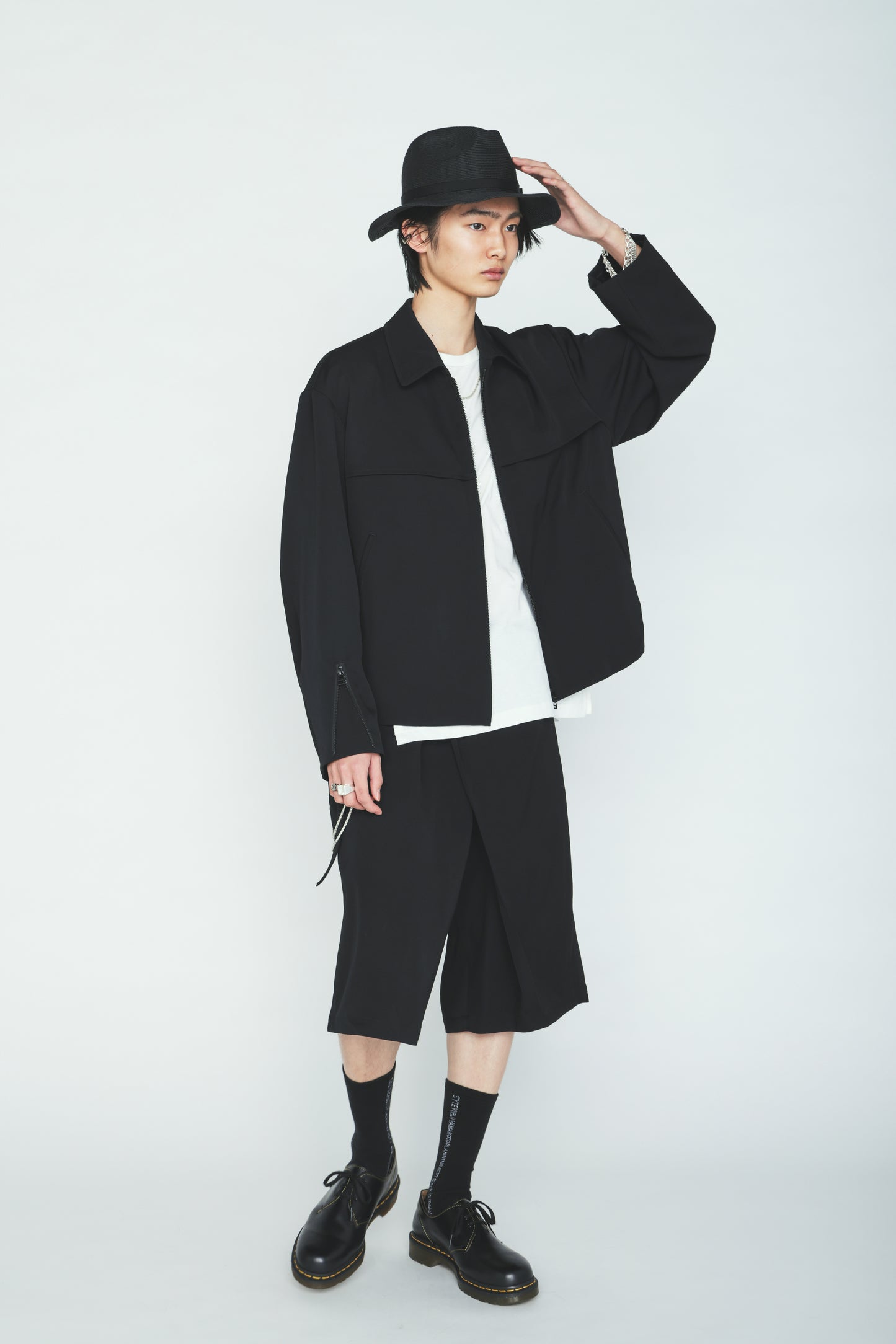 WASHER WOOL GABARDINE ZIP-UP BLOUSON