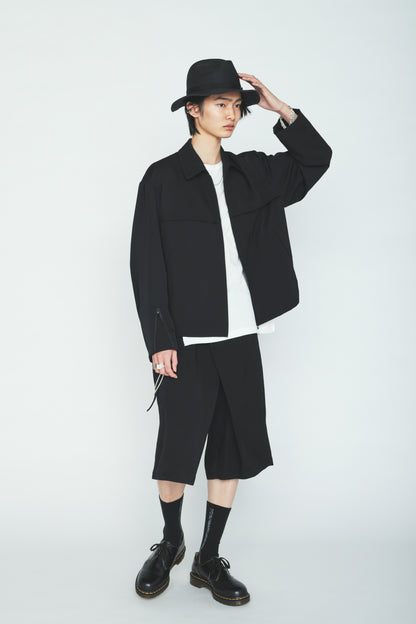 WASHER WOOL GABARDINE ZIP-UP BLOUSON