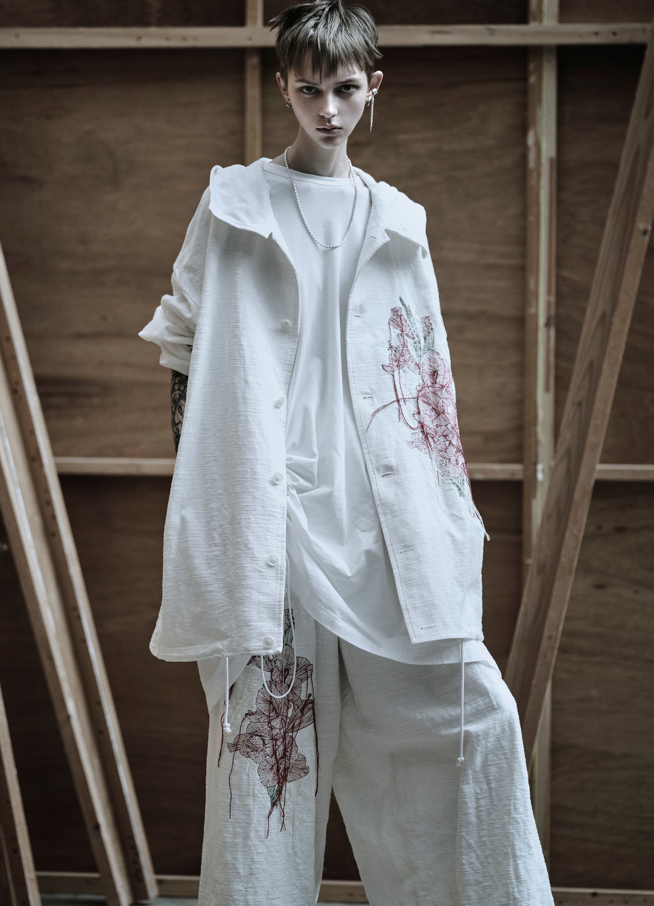 COTTON/LINEN FLOWER EMBROIDERY PARKA – THE SHOP YOHJI YAMAMOTO